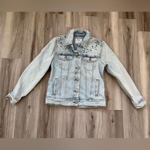 Old Navy S Floral Eyelet Jean Jacket